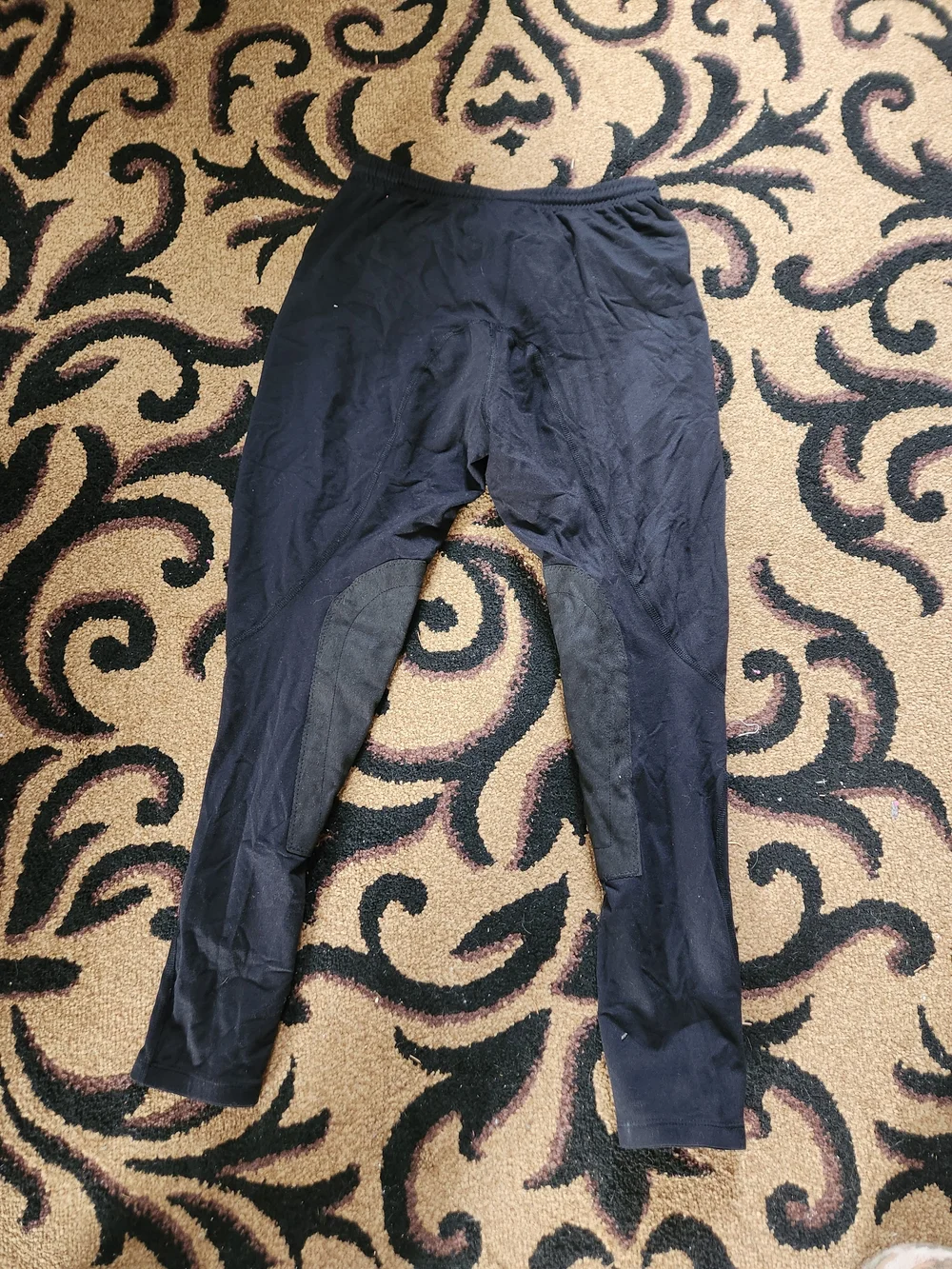 Kerrits Riding Skinny Pants With Patches Black Drawstring Thermal XL